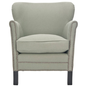 Safavieh Jenny Arm Chair, Sea Mist, Black, Fabric
