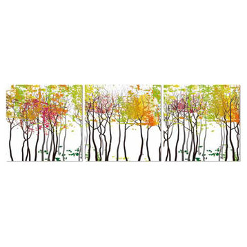 3-Piece Acrylic Panel Picture of Forest, Multi
