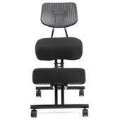 Great Choice Products Adjustable Stool Memory Foam Angled Seat Mobile  Ergonomic Kneeling Chair Black