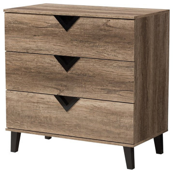 Wales Wood 3-Drawer Chest, Light Brown