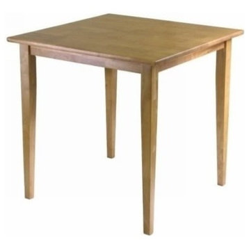 Pemberly Row Square Transitional Solid Wood Dining Table in Light Oak