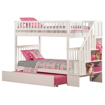 Leo & Lacey Twin Over Twin Staircase Trundle Bunk Bed