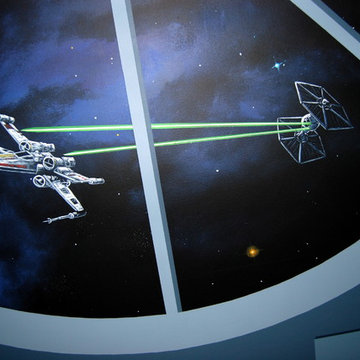 Star Wars: The Force Awakens Murals in a bedroom by Tom Taylor of Mural Art LLC