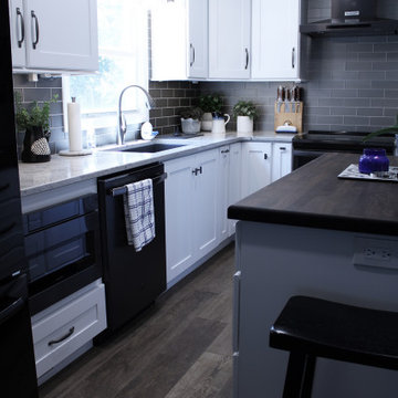 Kitchen Backsplash featuring 3x9 Silk Manhattan - Tile & Installation by Exact T