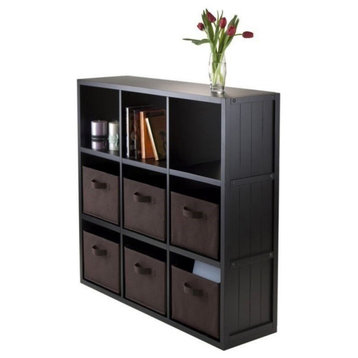Winsome Timothy 7-Piece Transitional Wood Storage Cabinet in Black