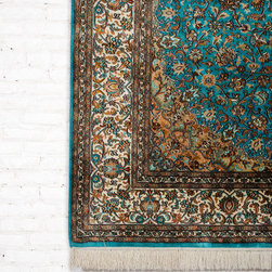 handknotted kashmir silk carpet - Area Rugs