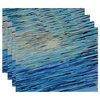 Polyester Decorative Placement, Abstract Coastal, Set of 4