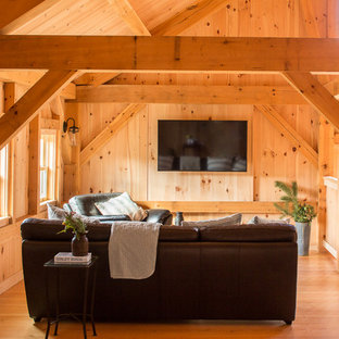 Cottage home theater photo in Portland Maine