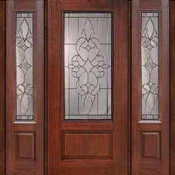Prehung Side lights Door 80 Fiberglass Courtlandt 3/4 Lite Glass - Front Doors