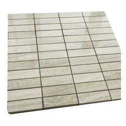 1x3 Grey Wooden Look Rectangle Pattern Stone Tile Mosaics - Home Accessories & Decor