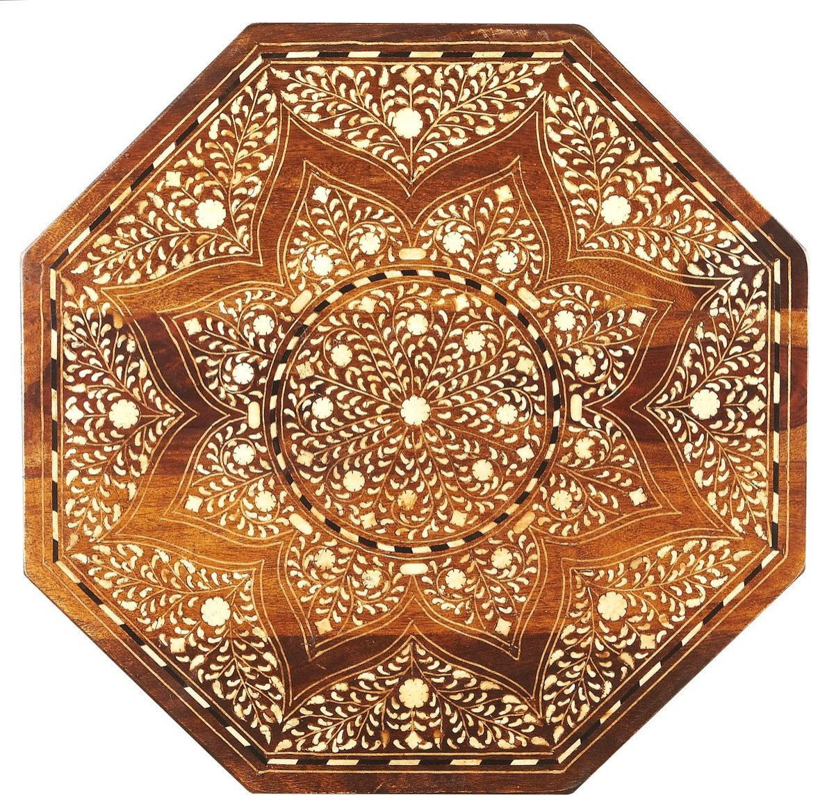 Rashmi Wood & Bone Inlay Octagonal Accent Table