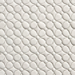 Tilt Daisy Mosaic in White Gloss - Tile