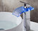 LED Waterfall Glass Spout Single Hole Single Handle Bathroom Vessel Sink Faucet