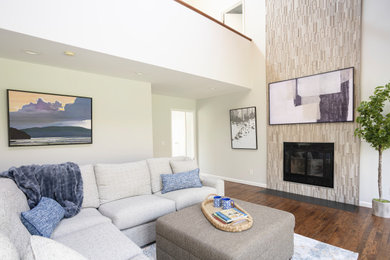 Trendy living room photo in New York