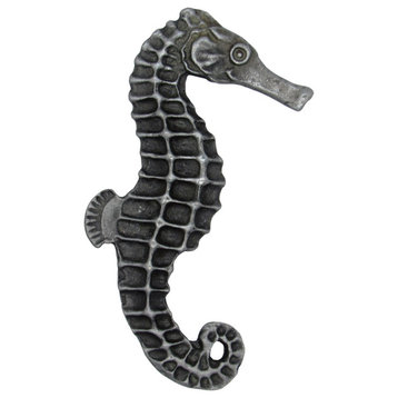 Seahorse Right Facing Cabinet Knob, Large, Pewter