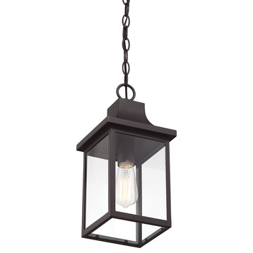 1-Light Outdoor Hanging Lantern, Black, Oil Rubbed Bronze