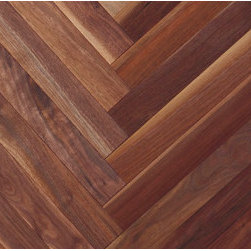 ウォールナット ヘリンボーン 無垢フローリング 57mm巾 - Parquet Massif