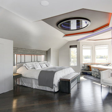 Master bedroom and bathroom