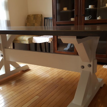modern style X-base farm tables