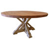 American Hand Crafted Rustic Dining Table, "Guilford" Rustic Round Table