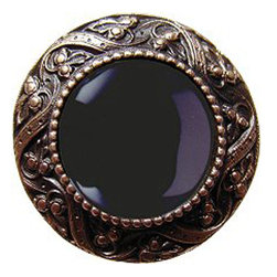 Inviting Home Inc. - Victorian Knob, Antique-Style Solid Bronze With Onyx - Cabinet And Drawer Knobs