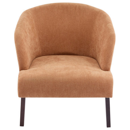 GDF Studio Georgia Accent Chair With Round Back, Pumpkin Orange, Single