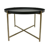 Large Black and Brass Modern Tray Table
