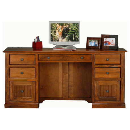 Eagle's Coastal Double-Pedestal Desk, Executive Office Desk, Iron Ore