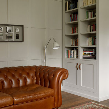 Study with Bookcases and Wall Paneling