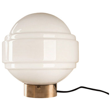 Handblown Polish Saturn Opaline Glass Table Lamp