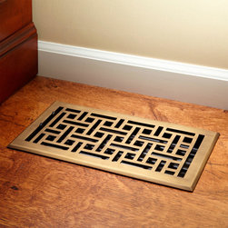 Wicker Style Solid Brass Floor Register - Hardware