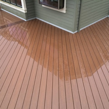Clearview Railing , Composite Deck & Stamped Patio