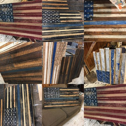 American barn wood flags - Paintings