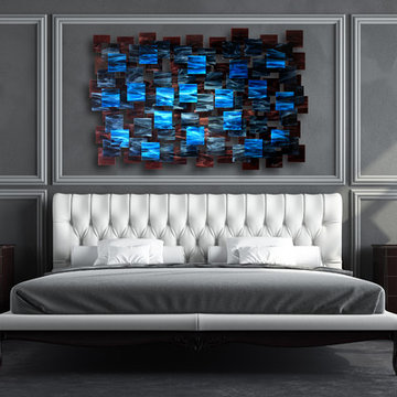 "Electric" Glass and Metal Wall Sculpture