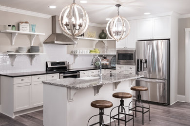 Kitchen - huge country light wood floor kitchen idea in Atlanta