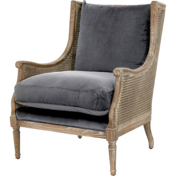 Churchill Club Chair - Natural Gray Velvet