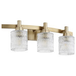 Quorum - Quorum 5184-3-80 Stadium - 3 Light Bath Vanity - The Stadium vanity light combines classic stylingStadium 3 Light Bath Aged Brass Clear ChiUL: Suitable for damp locations Energy Star Qualified: n/a ADA Certified: n/a  *Number of Lights: 3-*Wattage:100w Medium Base bulb(s) *Bulb Included:No *Bulb Type:Medium Base *Finish Type:Aged Brass