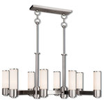 Livex Lighting - Livex Lighting 52108-91 Weston - Eight Light Linear Chandelier - This stunning design features a polished nickel fiWeston Eight Light L Brushed Nickel Satin *UL Approved: YES Energy Star Qualified: n/a ADA Certified: n/a  *Number of Lights: Lamp: 8-*Wattage:60w Candelabra Base bulb(s) *Bulb Included:No *Bulb Type:Candelabra Base *Finish Type:Brushed Nickel
