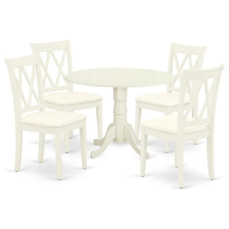 Dining Room Set Linen White, DLCL5-WHI-C