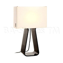 Tube Top Lamp in White/Charcoal - Table Lamps