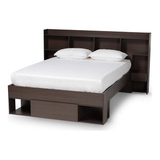 Diesel Modern Dark Brown Platform Storage Bed Queen Transitional