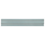 Merola Tile - Chester Chair Rail Acqua Ceramic Wall Trim - Offering a trim look, our Chester Chair Rail Acqua Ceramic Wall Tile features a smooth, glossy finish, providing decorative appeal that adapts to a variety of stylistic contexts. With its semi-vitreous features, this blue rectangle tile is an ideal selection for indoor commercial and residential installations, including kitchens, bathrooms, backsplashes, showers, hallways and fireplace facades. This tile is a perfect choice on its own or paired with other products in the Chester Collection. Tile is the better choice for your space!