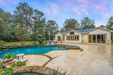 Example of a trendy home design design in Houston