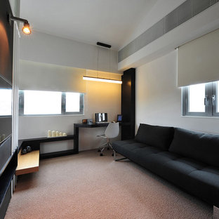 Design ideas for a modern home cinema in Hong Kong.