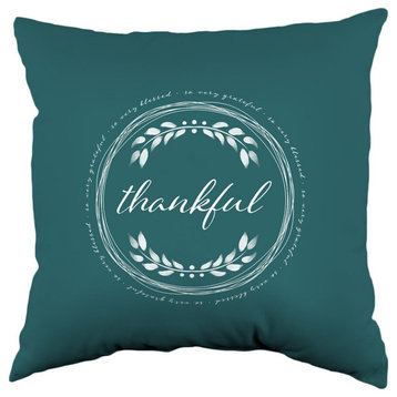 So Very Grateful Double Sided Pillow, Teal