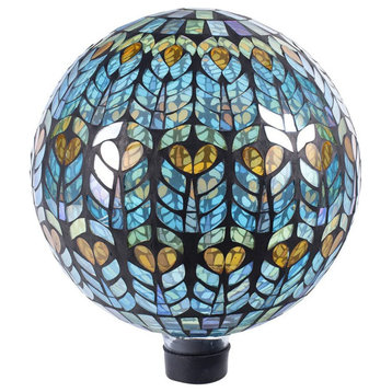 Echo Valley, #8269 Mediterrano Mosaic Glass Globe Gazing Ball Yard Decor, 10"