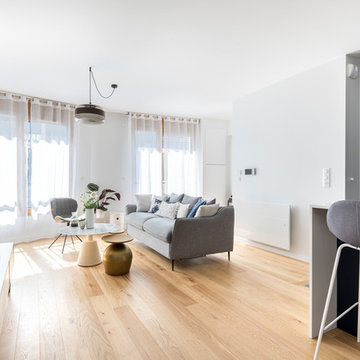 Personnalisation en douceur pour ce studio neuf de 50 m2.