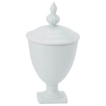 Colonial Williamsburg White Mini Urn, Jar Flame Lid 7.5"