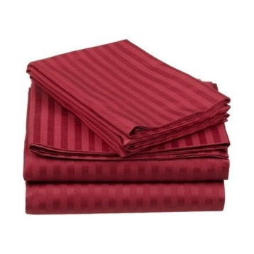 Premium Striped 600 Thread Count Egyptian Cotton Sheet Set - Twin XL, Burgundy