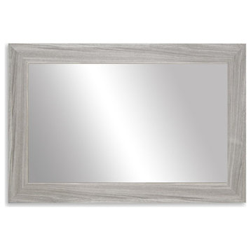 Pendleton Framed Wall Mirror, Driftwood Textured, 28" X 24"